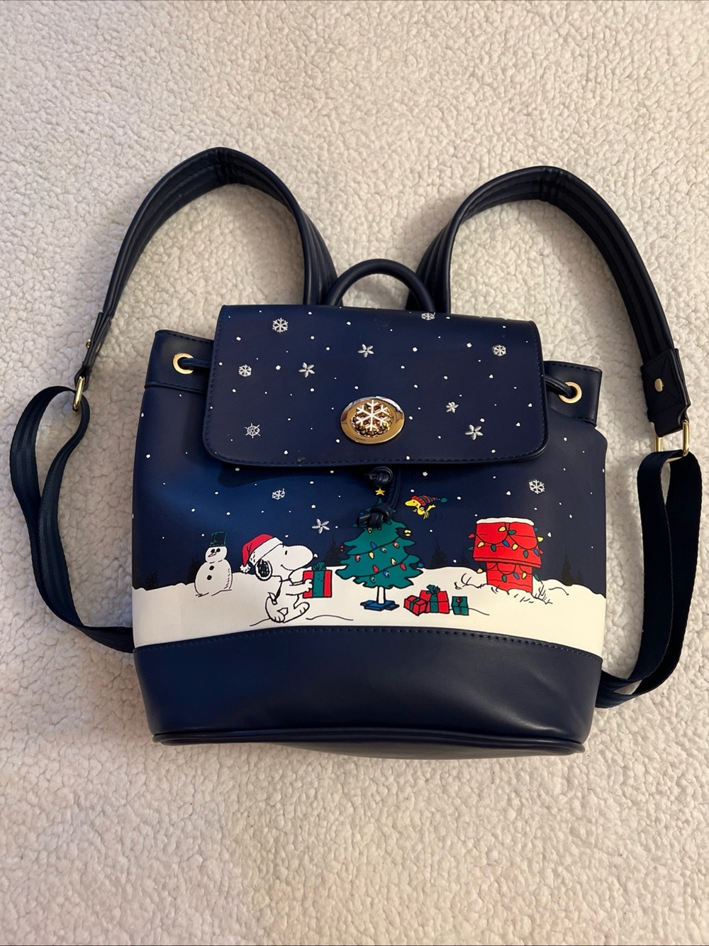 Snoopy & Woodstock Holiday Scene Light-Up Mini Backpack Xmas BoxLunch
